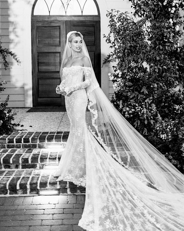 CELEBRITY HAILEY BIEBER S TRIO OF CUSTOM WEDDING DRESSES